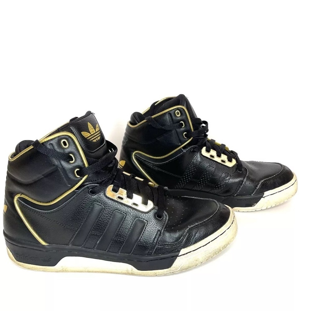 Adidas Mens 10 Conductor AR Sneakers Black Gold Basketball Shoes G99951 004001 - Picture 2 of 12